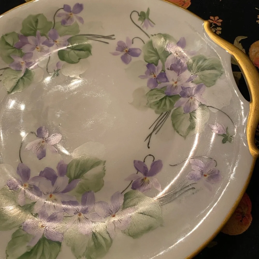 Antique Porcelain Serving Tray Handpainted Signed Walter Wilson